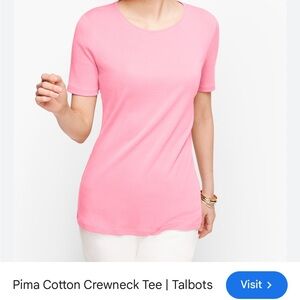 Talbots Light Pink Short Sleeve Crew Neck Tee | Size Large